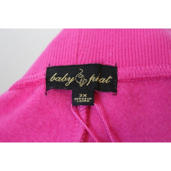 NWT Baby Phat Y2K Bling Logo Sweatpants Rhinestone Pink Plus Size 2X H14232 - Picture 10 of 13